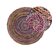 Dywany - Dywan okrągły bawełniany ⌀ 140 cm wielokolorowy TOKAT - miniaturka - grafika 1