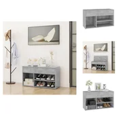 Szafki na buty - vidaXL Ławka na buty betonowa szara 80x30x45 cm materiał drewnopochodny - Stojaki i szafki na buty - miniaturka - grafika 1