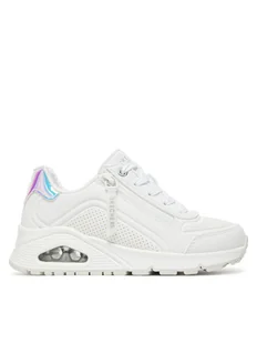 Skechers Sneakersy Uno Gen1-Zip And Stride 310554L/WHT Biały - Buty dla dziewczynek - miniaturka - grafika 1