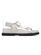 Sandały damskie - Clarks Skórzane sandały w kolorze białym - miniaturka - grafika 1