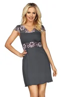 Bielizna nocna - Luksusowa koszula Helen szaro-różowa 5XL - Pudełko podarunkowe - miniaturka - grafika 1