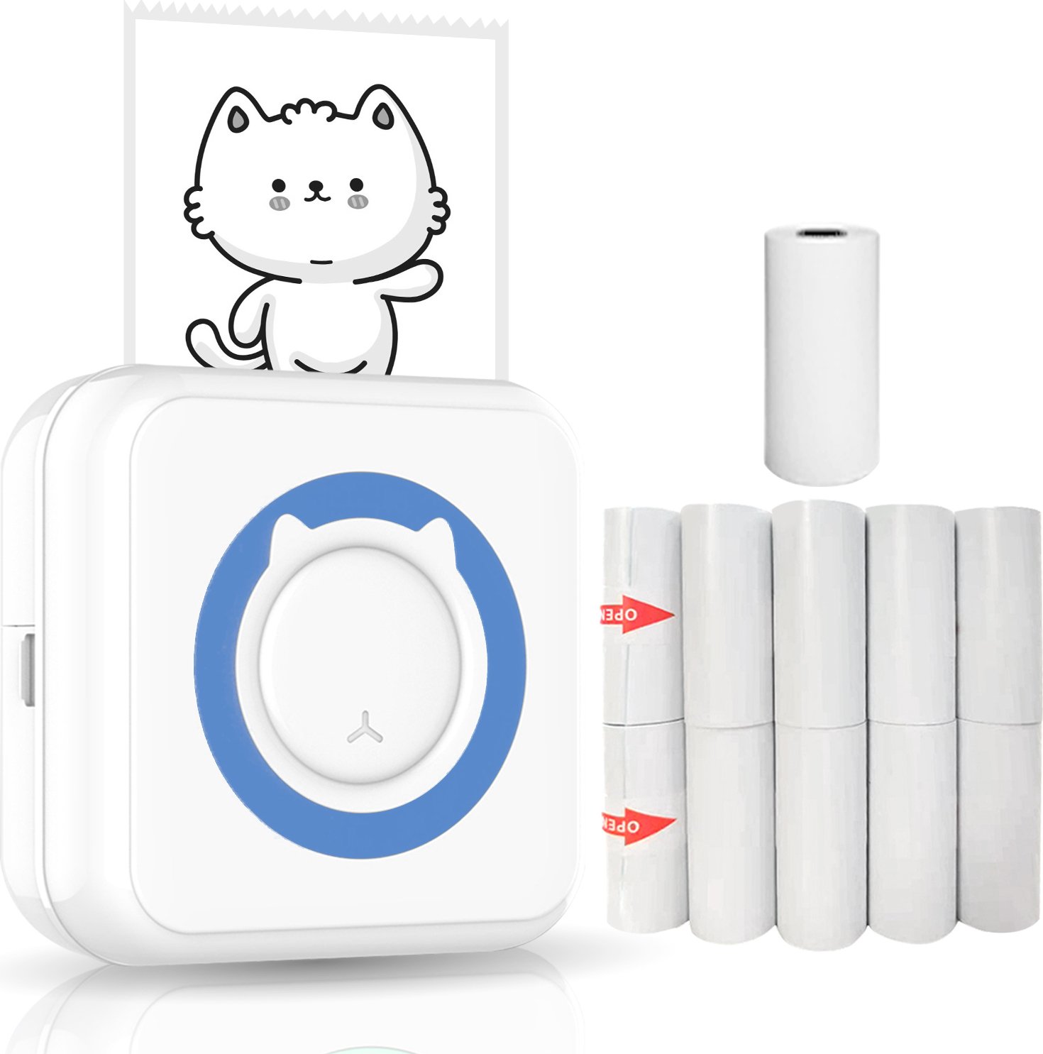 Cocosity All-in-one Wireless Instant Mini Printer biało-niebieska