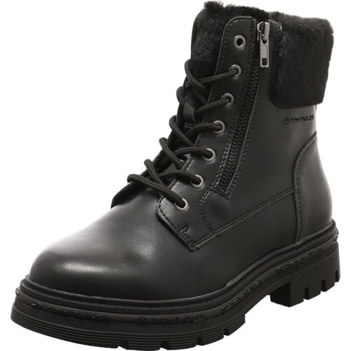 Tom Tailor Damskie 8490120011 modne kozaki, czarne, 38 EU, czarny, 38 EU