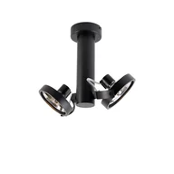 Lampy sufitowe - QAZQA Nowoczesny reflektor czarny regulowany 2-punktowy - Goes - miniaturka - grafika 1