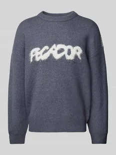 Sweter z dzianiny o kroju oversized z wyhaftowanym logo model ‘TRIPOLE’ - Swetry męskie - miniaturka - grafika 1