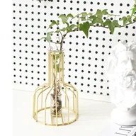 Wazony i flakony - Wazon hydroponiczny, przezroczysty, dekoracyjny, przezroczysty, złoty, żelazny wazon z plastikowym wnętrzem, zestaw 2 szt. - miniaturka - grafika 1