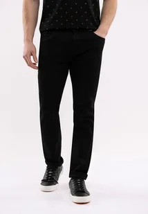 Czarne jeansy Regular Fit, D-JERRY 33 - Volcano - Spodnie męskie - miniaturka - grafika 1