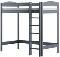 Łóżka dla dzieci i młodzieży - Szare łóżko dziecięce na antresoli z materacem M1-S90 - miniaturka - grafika 1