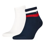 Skarpetki męskie - Tommy Hilfiger Skarpety Skarpetki Stopki 2p Białe/granatowe R.39-42 - miniaturka - grafika 1
