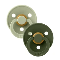 Smoczki uspokajające - BIBS COLOUR ANATOMICAL 2-PACK SAGE & HUNTER GREEN M Smoczek ortodontyczny kauczuk Hevea - miniaturka - grafika 1