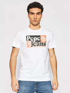 Koszulki męskie - Pepe Jeans T-Shirt Wells PM507875 Biały Regular Fit - grafika 1