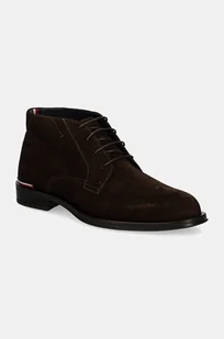 Tommy Hilfiger buty zamszowe CORE RWB HILFIGER SUEDE L BOOT męskie kolor brązowy FM0FM04805 - Botki męskie - miniaturka - grafika 1