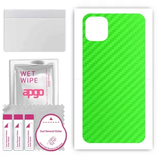 Folia naklejka skórka strukturalna na TYŁ do Apple iPhone 11 Pro Max -  Carbon Zielony - apgo SKINS - Szkła hartowane na telefon - miniaturka - grafika 1