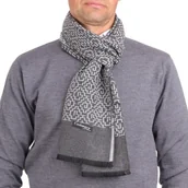 Apaszki i szaliki męskie - Ciepły szalik męski Cashmere geometryczny SZA-17 szary - miniaturka - grafika 1