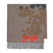 Apaszki i szaliki męskie - Damski szal w motyw kwiatowy brązowo - pomarańczowy - miniaturka - grafika 1