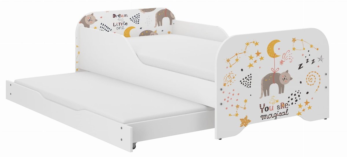 Łóżko dziecięce MIKI 160x80 KOTEK z funkcją spania