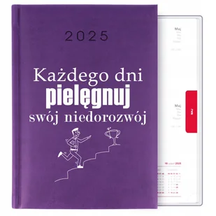 KALENDARZ FIOLETOWY A5 2025 REGRES OSOBISTY PIELĘGNUJ SWÓJ NIEDOROZWÓJ WZ - Notesy i bloczki - miniaturka - grafika 1