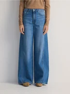 Spodnie damskie - Reserved - Jeansy wide leg z przeszyciami - niebieski - miniaturka - grafika 1