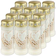 Lampiony i znicze - Znicze wkłady z metalowym wieczkiem Bolsius Nr 6 Dłonie 70h 12 sztuk - miniaturka - grafika 1