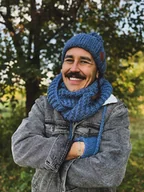 Apaszki i szaliki męskie - Męski komin MERINO Ciemny niebieski - miniaturka - grafika 1