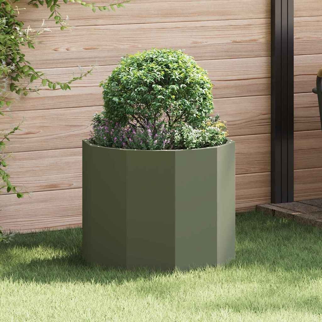 vidaXL Donica Zielony oliwkowy 60 x 60 x 50 cm Stal