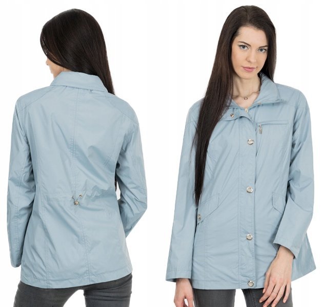 Kurtka Damska Przejściowa Wiatrówka 57130 XL popielata