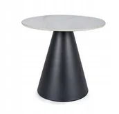 Ławy i stoliki kawowe - Stolik kawowy Hill okrągły ceramiczny biały czarny mat ława do salonu - miniaturka - grafika 1