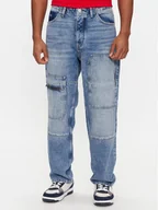 Spodnie męskie - Tommy Jeans Jeansy Aiden Baggy Tapered Cargo Ah7032 DM0DM18083 Niebieski Regular Fit - miniaturka - grafika 1