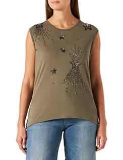 Koszulki i topy damskie - Pinko Damska koszulka z haftem Martina, x52_Green Asphalt, XL - grafika 1
