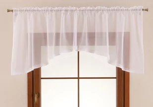 Lambrekin łuk z koronką Lily Woale biały, 250x80 cm - Firany - miniaturka - grafika 1