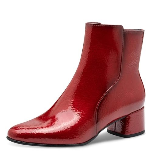 Marco Tozzi Damskie 2-25302-45 modne kozaki, DK.RED PAT, 42 EU, Dk Red Pat, 42 EU