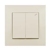 Wyłączniki światła i elektryczne - ELEKTRO - PLAST Włącznik schodowy podwójny CARLA kremowy ELEKTRO - PLAST - miniaturka - grafika 1