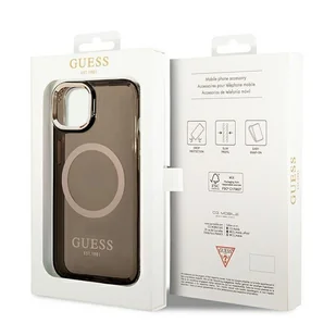 Guess GUHMP14MHTCMK iPhone 14 Plus 6,7" czarny/black hard case Gold Outline Translucent MagSafe - Etui i futerały do telefonów - miniaturka - grafika 8