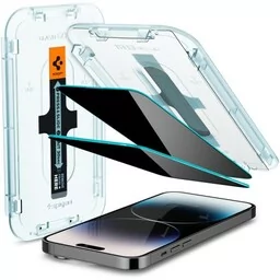 Spigen Szkło do etui + Aplikator Glas.tr Privacy EZ Fit 2-Pack do iPhone 14 Pro - Szkła hartowane na telefon - miniaturka - grafika 1