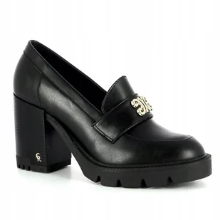 Półbuty mokasyny czarne Carinii B8903 klocek skóra modne eleganckie r.40 - Mokasyny damskie Półbuty mokasyny czarne Carinii B8903 klocek skóra modne eleganckie r.40 - Mokasyny damskie - miniaturka - grafika 1