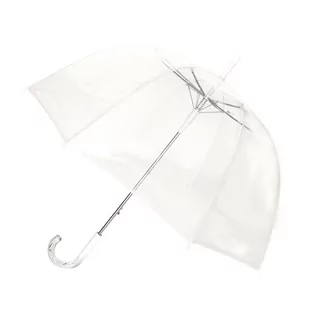 Smati. Długi parasol przezroczysty kopuła, biała rączka, UBUL0076 - Parasole - miniaturka - grafika 1