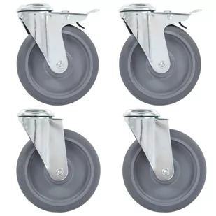 Kółka skrętne z otworem na śrubę VIDAXL, 125 mm, 4 szt. - Wózki magazynowe - miniaturka - grafika 1