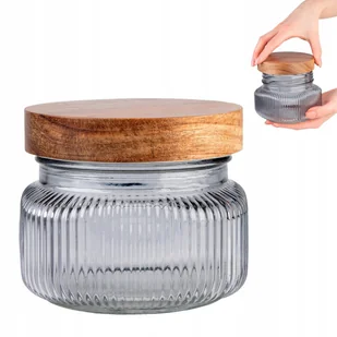 Pojemnik słoik ryflowany na ciastka mąkę cukier herbatę do dekoracji 500 ml - Pojemniki kuchenne - miniaturka - grafika 1