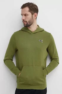 Bluzy męskie - Puma bluza bawełniana BETTER ESSENTIALS męska kolor zielony z kapturem gładka 675978 - grafika 1