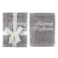 Ręczniki - Ręcznik Kochanej Mamie 50 x 90 cm szary - miniaturka - grafika 1