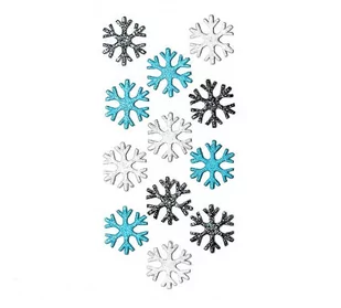 DP CRAFT Naklejki brokatowe 3D Śnieżynki (12 sztuk) . - Dekoratorstwo - miniaturka - grafika 1