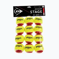 Tenis ziemny - Piłki tenisowe dziecięce Dunlop Stage 3 12 szt. czerwono-żółte 601344 - miniaturka - grafika 1