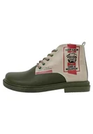 Botki damskie - DOGO Damskie Khaki Skórzane Botki - Spectre Motif-38, Khaki, 38 EU - miniaturka - grafika 1