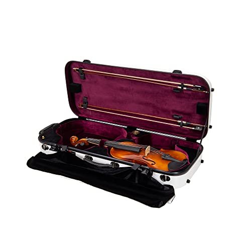 Crossrock Plecak z włókna szklanego Style Two 4/4 Pełnowymiarowy futerał na skrzypce w kolorze białym (CRF1020DVWT)