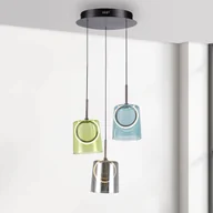 Lampy sufitowe - Paul Neuhaus Lampa wisząca LED Zula, Ø 40 cm, kolorowa, 3-punktowa. - miniaturka - grafika 1