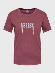 Volcom T-Shirt Truly Ringer B3512307 Bordowy Regular Fit - Koszulki i topy damskie - miniaturka - grafika 1