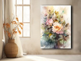 Polne kwiaty - Plakat - Olej, Boho, Abstrakcja - Obrazy i zdjęcia na płótnie - miniaturka - grafika 1