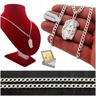 Biżuteria dla dzieci - SREBRNY ŁAŃCUSZEK PANCERKA ZAWIESZKA MEDALIK JEZUS PR. 925 + GRAWER PREZENT - miniaturka - grafika 1