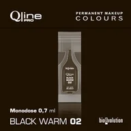 Pozostałe akcesoria kosmetyczne - Jednorazowy pigment do makijażu permanentnego Bioevolution Black Warm 02 Qline Pro 0,7ml monodose - miniaturka - grafika 1