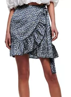Spódnice - ONLY Damska spódnica Onlolivia Wrap Skirt Wvn Noos, Blue Mirage/Aop:tonal Ditsy, L - miniaturka - grafika 1